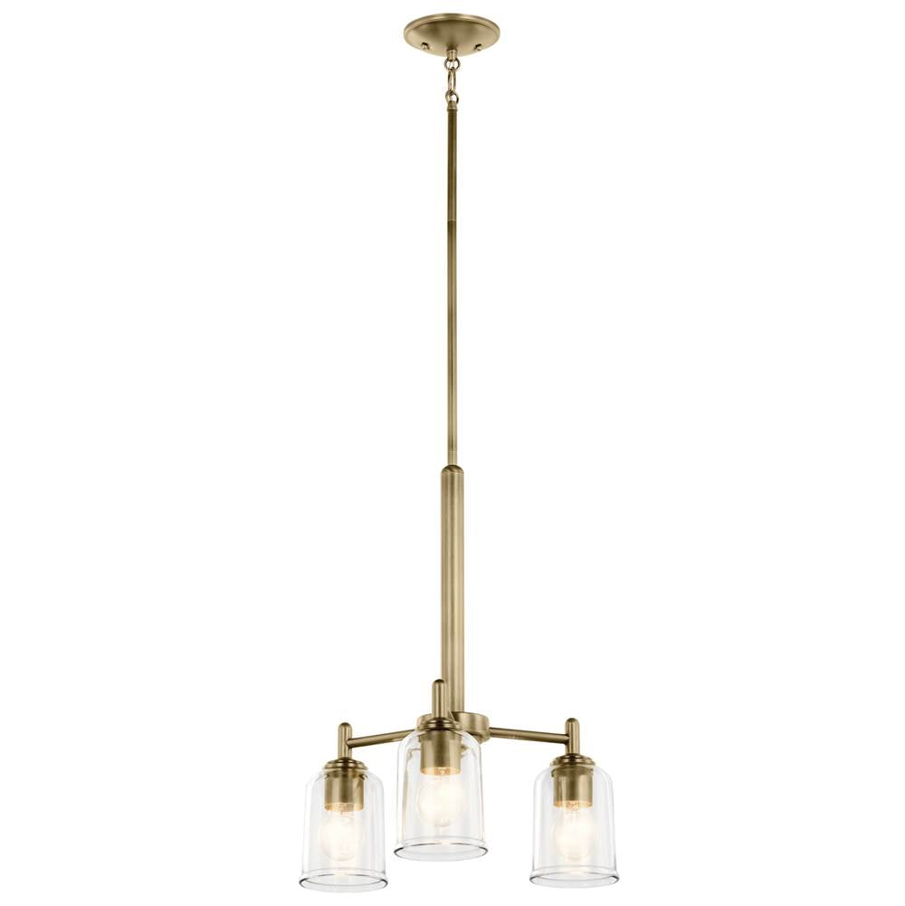 Kichler Lighting 43670NBRCLR Natural Brass Shailene 15.25'' 3-light Mini Chandelier With Clear Glass In Natural Brass Image 4