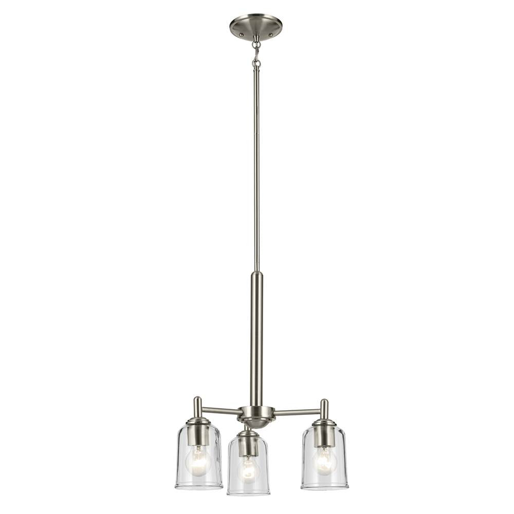 Kichler Lighting 43670NICLR Brushed Nickel Shailene 15.25'' 3-light Mini Chandelier With Clear Glass In Brushed Nickel Image 4