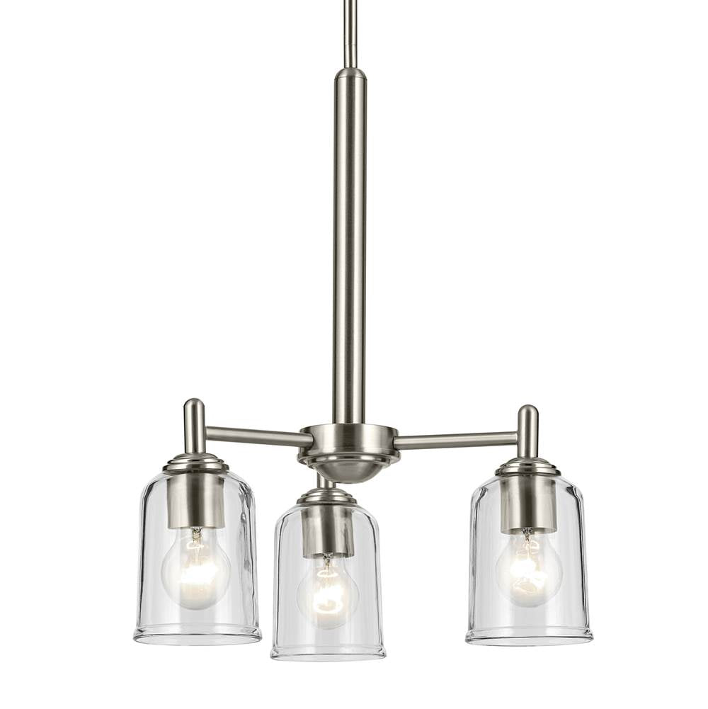 Kichler Lighting 43670NICLR Brushed Nickel Shailene 15.25'' 3-light Mini Chandelier With Clear Glass In Brushed Nickel Image 5