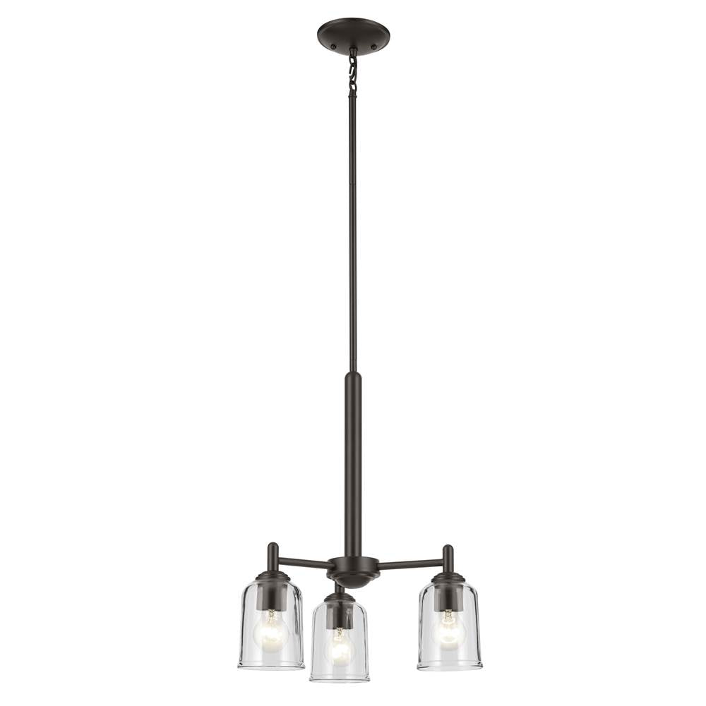 Kichler Lighting 43670OZCLR Olde Bronze Shailene 15.25'' 3-light Mini Chandelier With Clear Glass In Olde Bronze Image 4