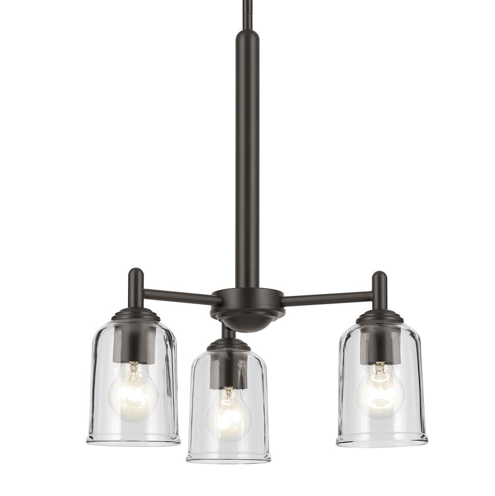 Kichler Lighting 43670OZCLR Olde Bronze Shailene 15.25'' 3-light Mini Chandelier With Clear Glass In Olde Bronze Image 5