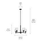 Kichler Lighting 43671BKCLR Black Shailene 15.25'' 5-light Chandelier With Clear Glass In Black Image 2