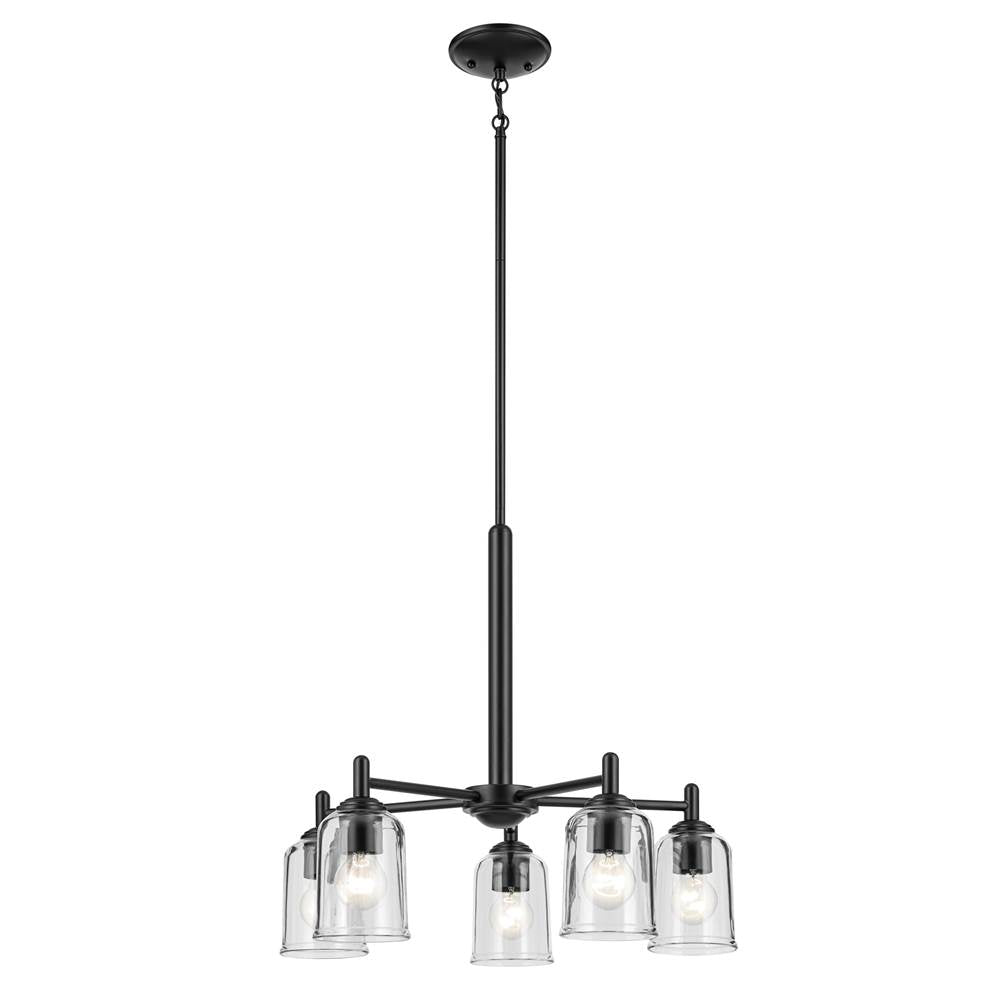 Kichler Lighting 43671BKCLR Black Shailene 15.25'' 5-light Chandelier With Clear Glass In Black Image 4