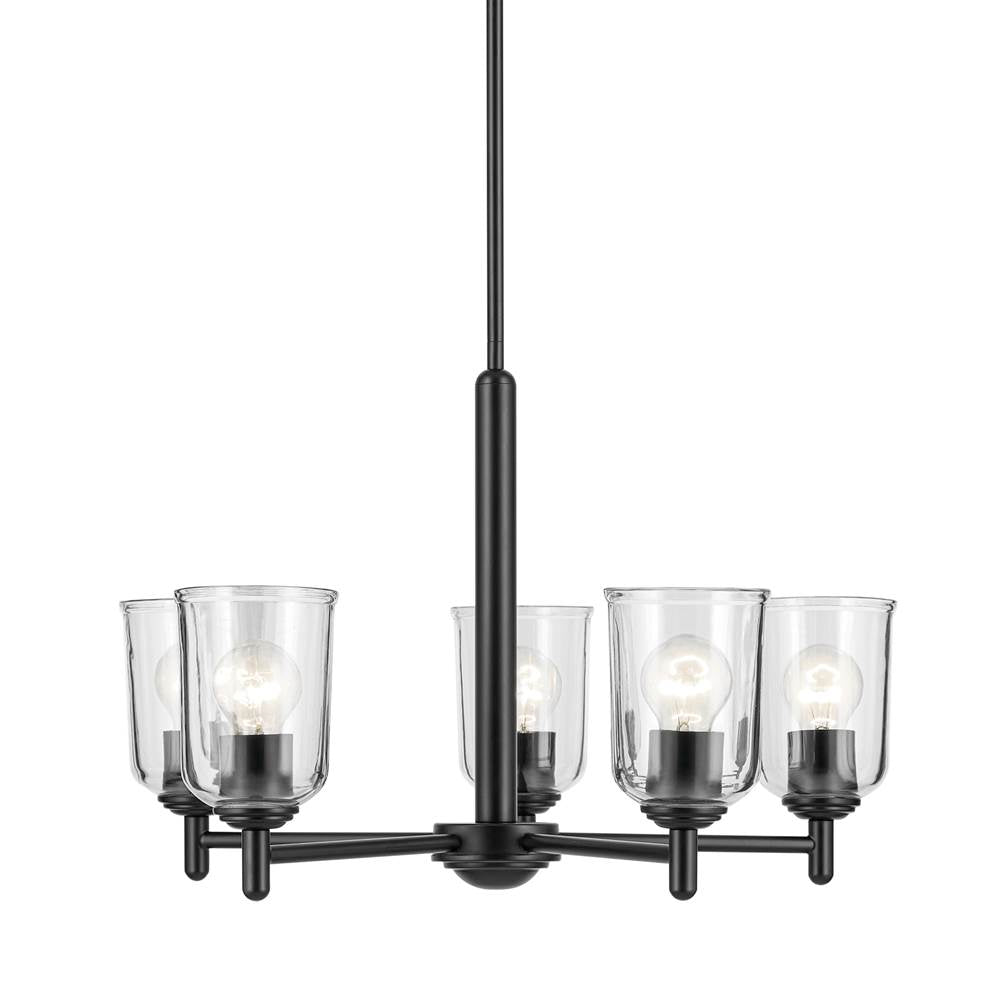 Kichler Lighting 43671BKCLR Black Shailene 15.25'' 5-light Chandelier With Clear Glass In Black Image 3