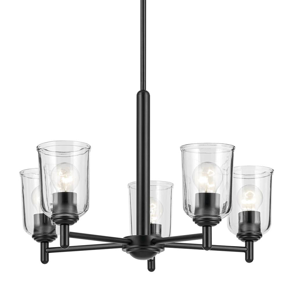 Kichler Lighting 43671BKCLR Black Shailene 15.25'' 5-light Chandelier With Clear Glass In Black Image 5