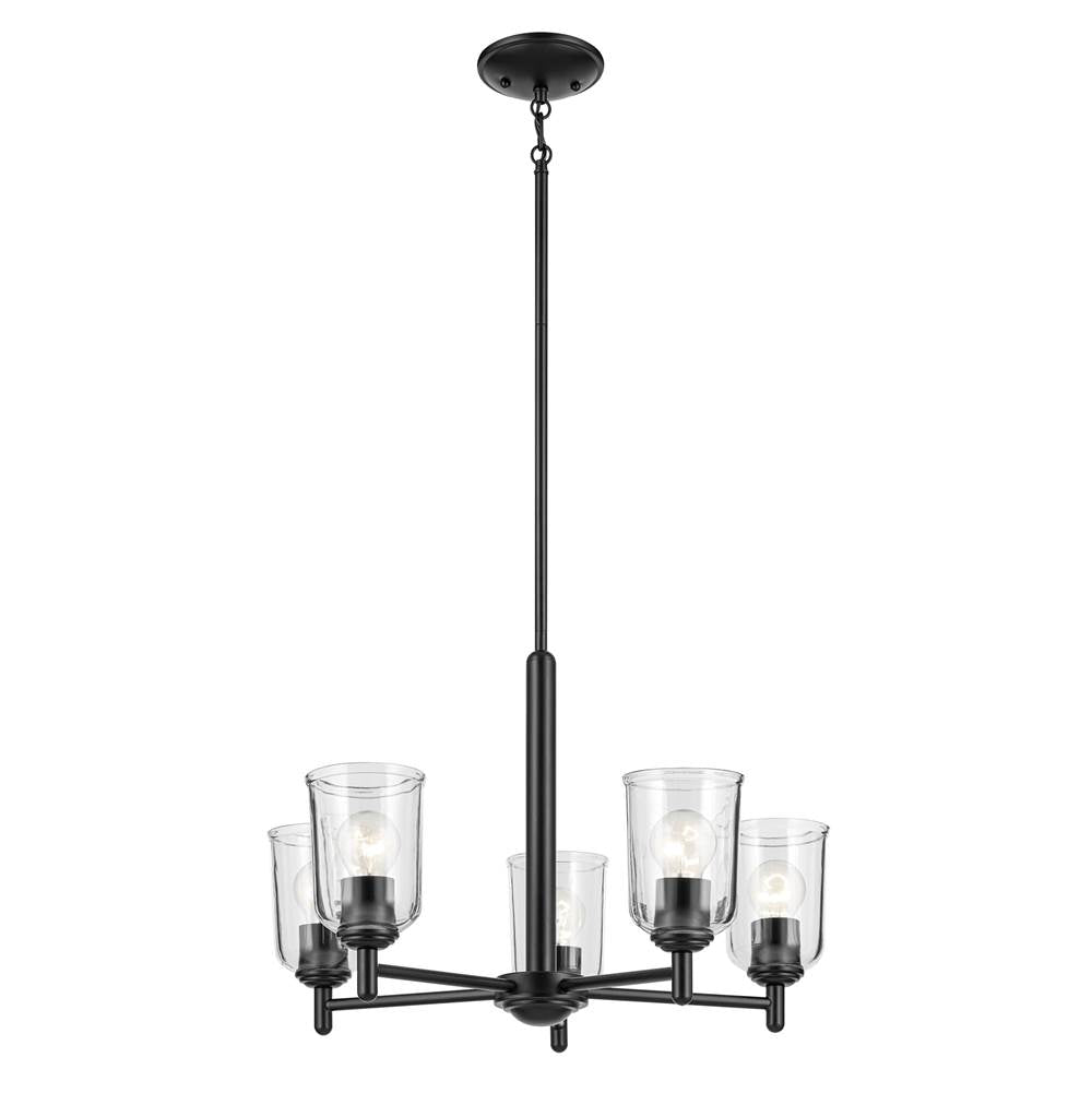 Kichler Lighting 43671BKCLR Black Shailene 15.25'' 5-light Chandelier With Clear Glass In Black Image 1