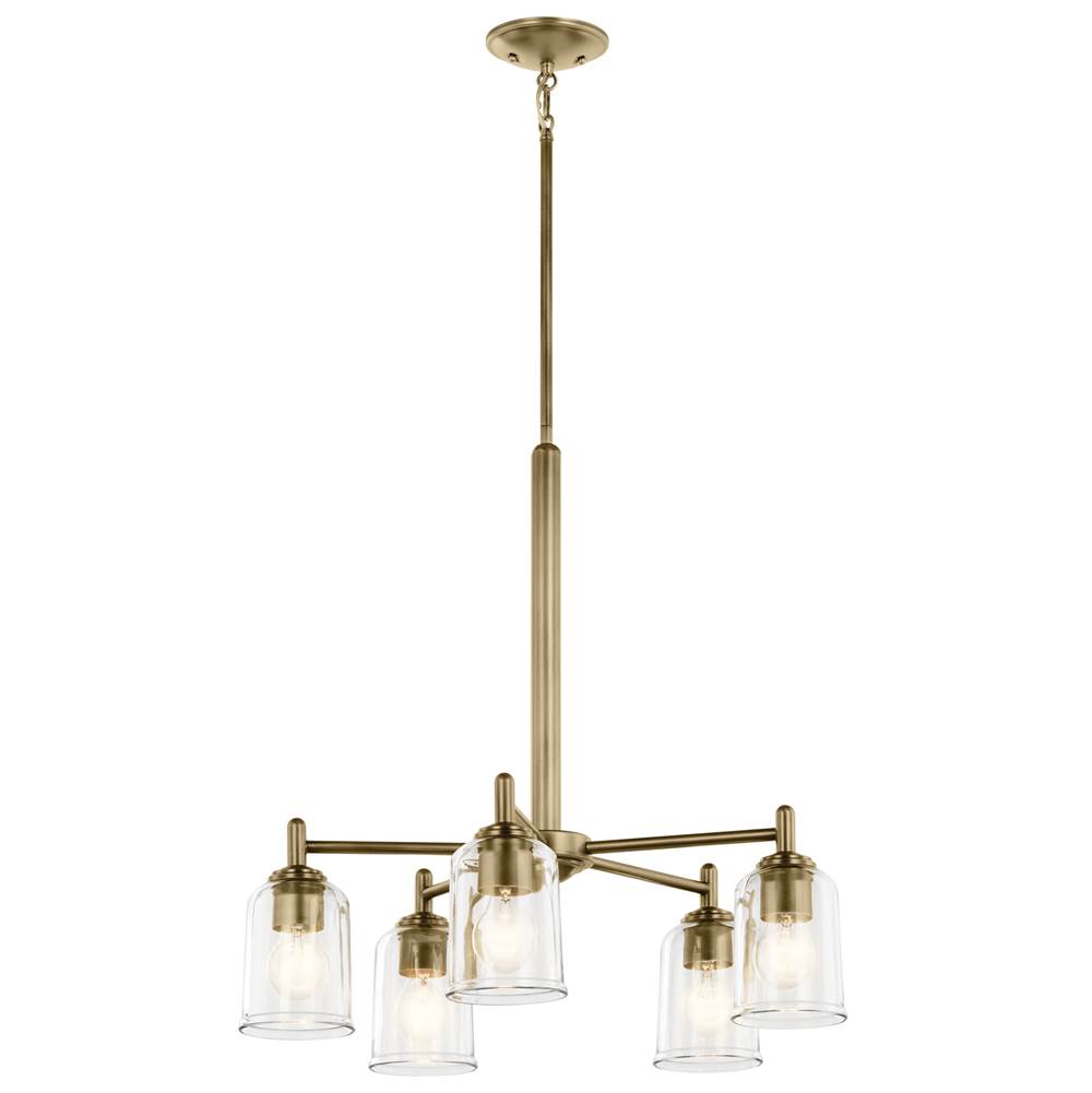 Kichler Lighting 43671NBRCLR Natural Brass Shailene 15.25'' 5-light Chandelier With Clear Glass In Natural Brass Image 4