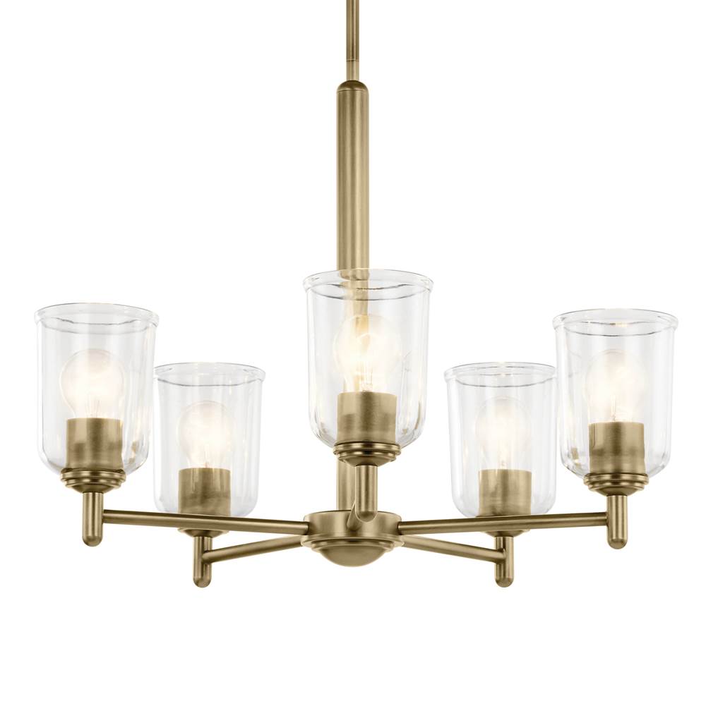 Kichler Lighting 43671NBRCLR Natural Brass Shailene 15.25'' 5-light Chandelier With Clear Glass In Natural Brass Image 6