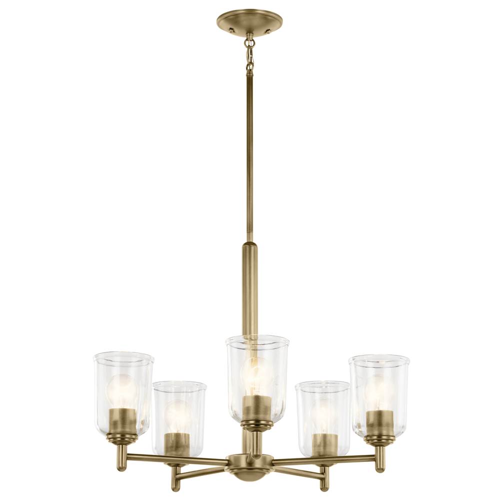 Kichler Lighting 43671NBRCLR Natural Brass Shailene 15.25'' 5-light Chandelier With Clear Glass In Natural Brass Image 7