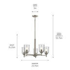 Kichler Lighting 43671NICLR Brushed Nickel Shailene 15.25'' 5-light Chandelier With Clear Glass In Brushed Nickel Image 2