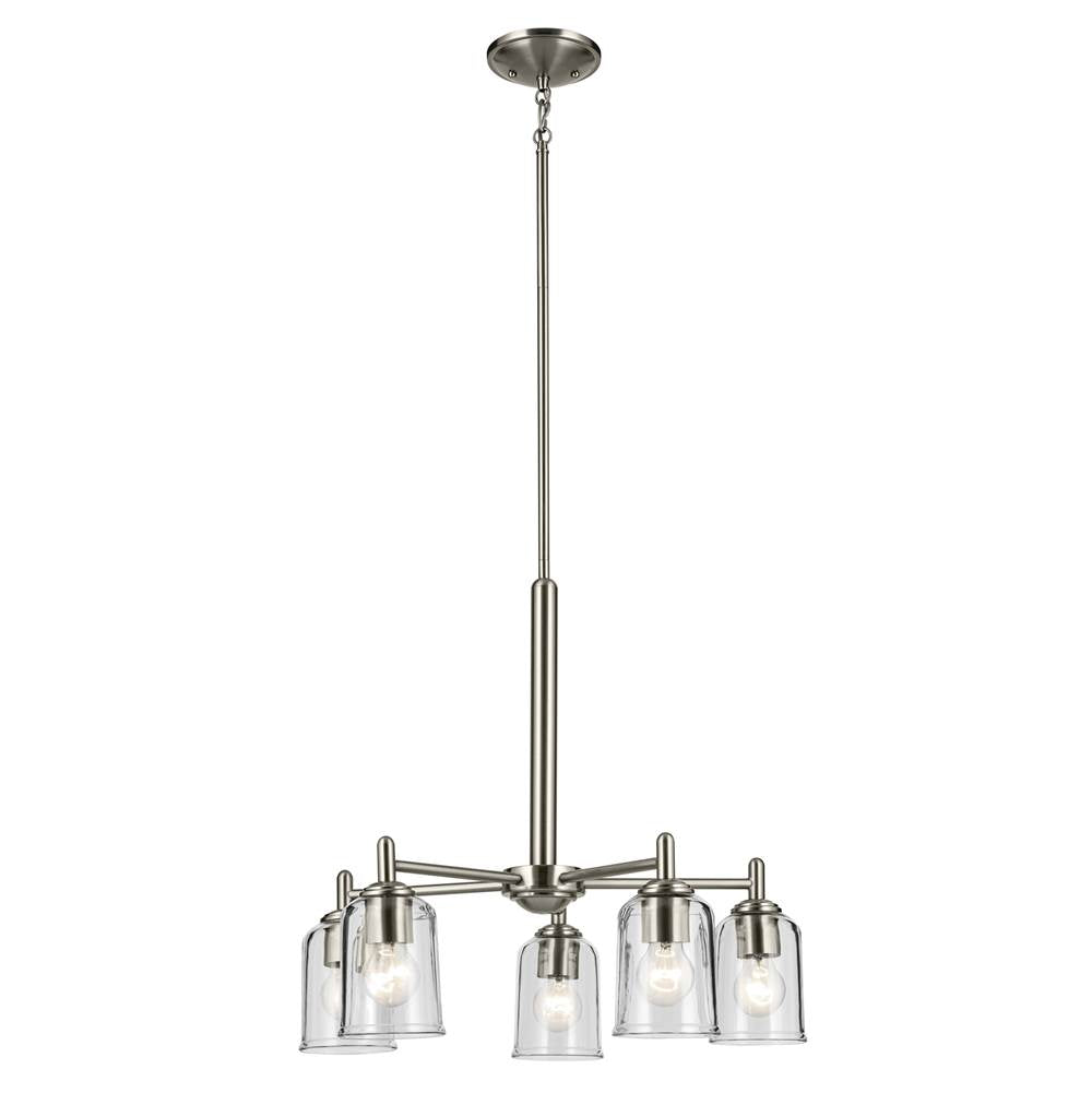 Kichler Lighting 43671NICLR Brushed Nickel Shailene 15.25'' 5-light Chandelier With Clear Glass In Brushed Nickel Image 4