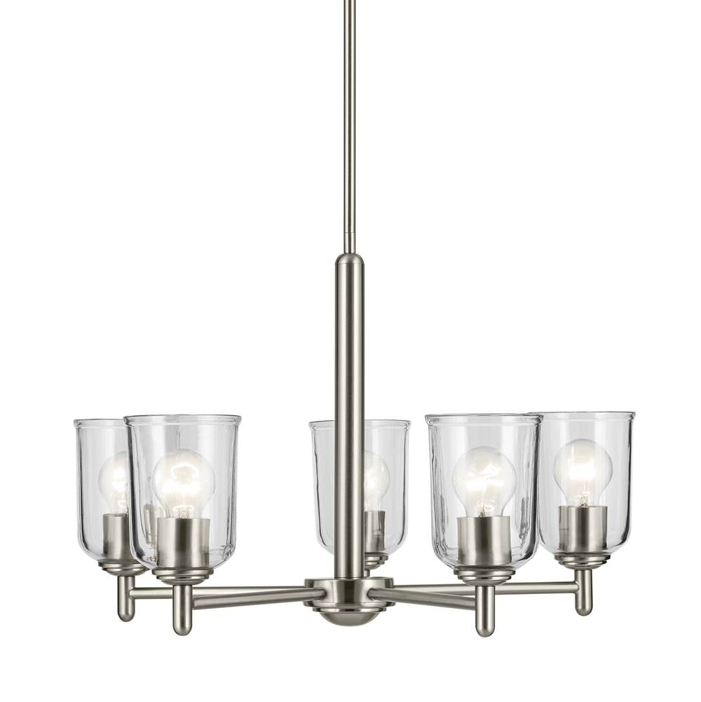 Kichler Lighting 43671NICLR Brushed Nickel Shailene 15.25'' 5-light Chandelier With Clear Glass In Brushed Nickel Image 3