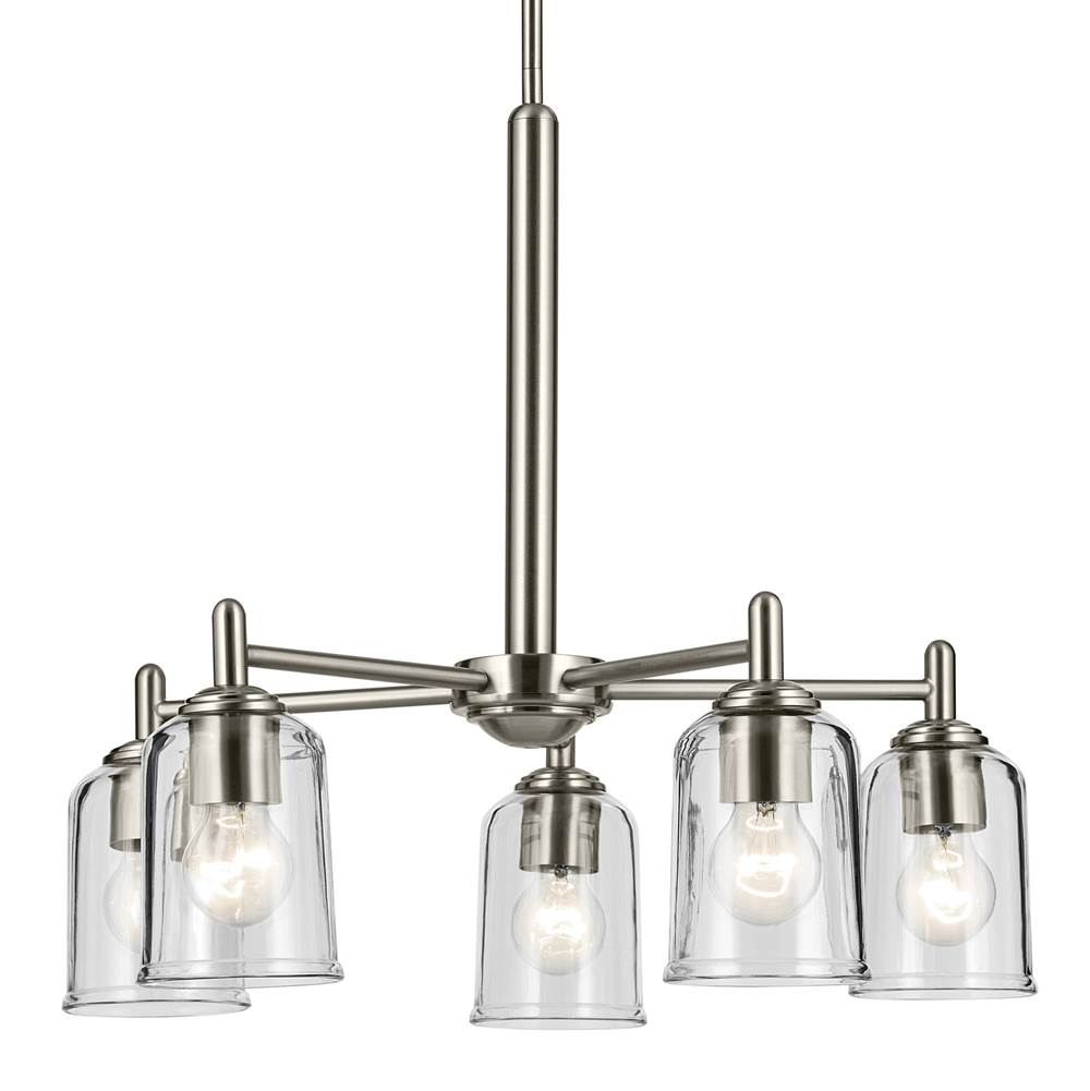 Kichler Lighting 43671NICLR Brushed Nickel Shailene 15.25'' 5-light Chandelier With Clear Glass In Brushed Nickel Image 6