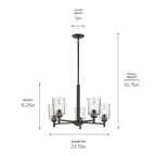 Kichler Lighting 43671OZCLR Olde Bronze Shailene 15.25'' 5-light Chandelier With Clear Glass In Olde Bronze Image 2