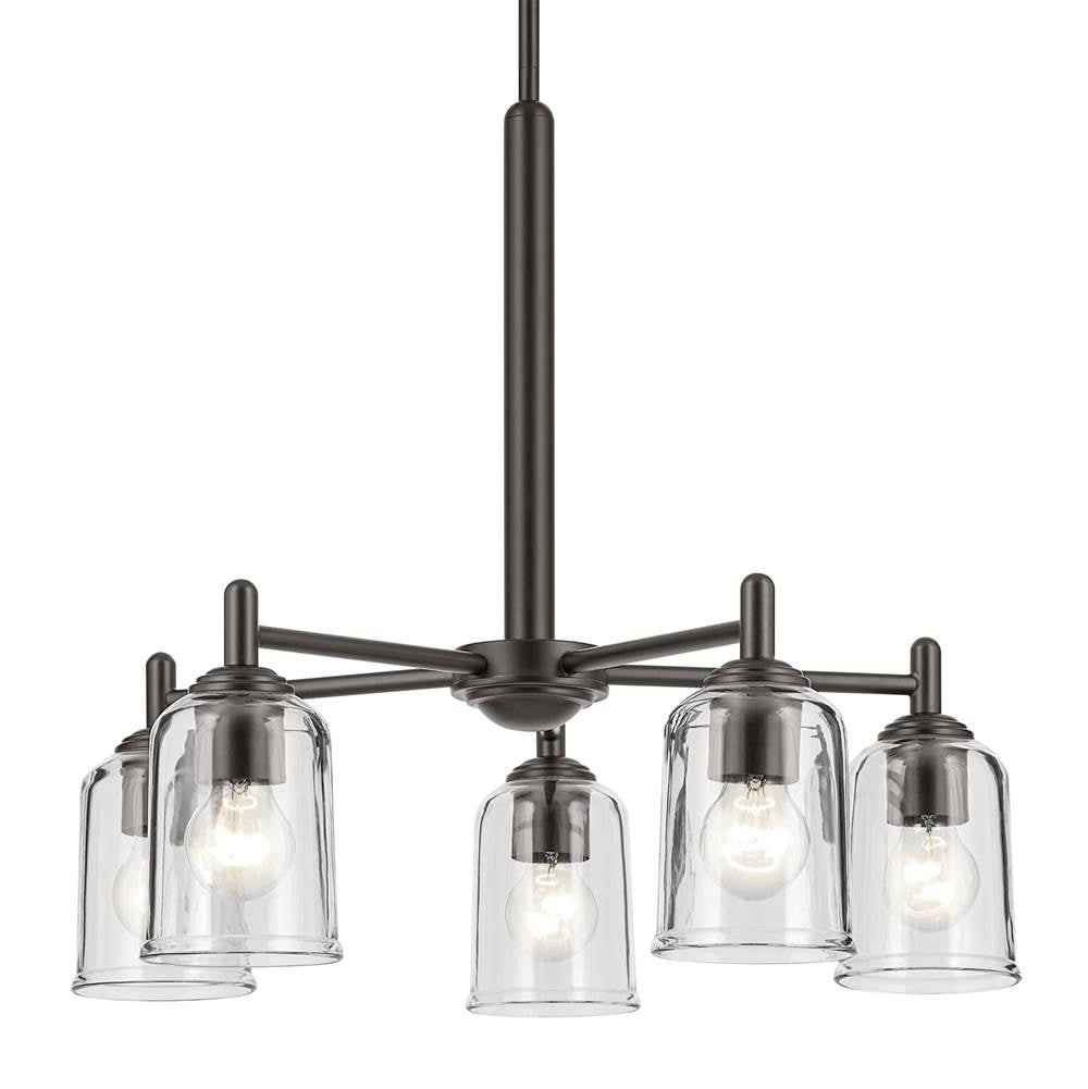 Kichler Lighting 43671OZCLR Olde Bronze Shailene 15.25'' 5-light Chandelier With Clear Glass In Olde Bronze Image 6
