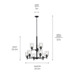 Kichler Lighting 43672BKCLR Black Shailene 26.5'' 9-light 2-tier Chandelier With Clear Glass In Black Image 2