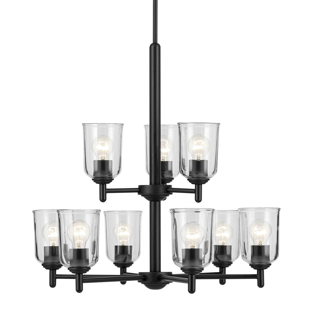Kichler Lighting 43672BKCLR Black Shailene 26.5'' 9-light 2-tier Chandelier With Clear Glass In Black Image 3
