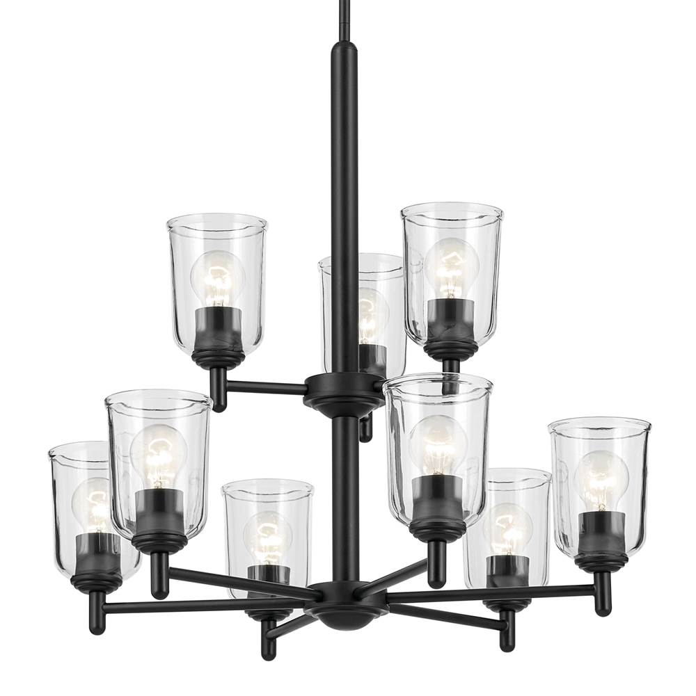 Kichler Lighting 43672BKCLR Black Shailene 26.5'' 9-light 2-tier Chandelier With Clear Glass In Black Image 4