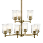 Kichler Lighting 43672NBRCLR Natural Brass Shailene 26.5'' 9-light 2-tier Chandelier With Clear Glass In Natural Brass Image 5