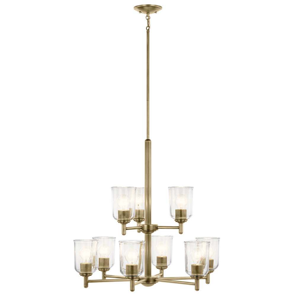 Kichler Lighting Shailene 26.5'' 9-light 2-tier Chandelier With Clear Glass In Black
