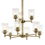 Kichler Lighting 43672NBRCLR Natural Brass Shailene 26.5'' 9-light 2-tier Chandelier With Clear Glass In Natural Brass Image 3