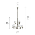 Kichler Lighting 43672NICLR Brushed Nickel Shailene 26.5'' 9-light 2-tier Chandelier With Clear Glass In Brushed Nickel Image 2