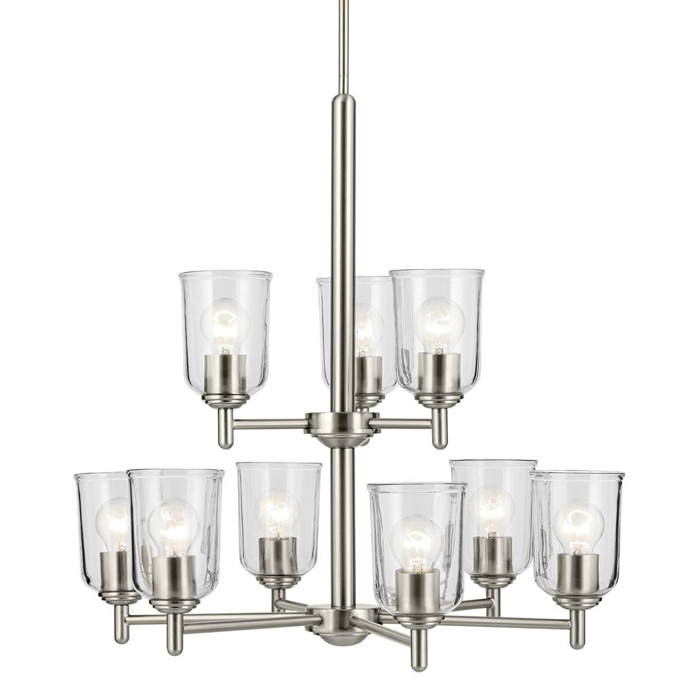 Kichler Lighting 43672NICLR Brushed Nickel Shailene 26.5'' 9-light 2-tier Chandelier With Clear Glass In Brushed Nickel Image 3