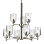 Kichler Lighting 43672NICLR Brushed Nickel Shailene 26.5'' 9-light 2-tier Chandelier With Clear Glass In Brushed Nickel Image 4