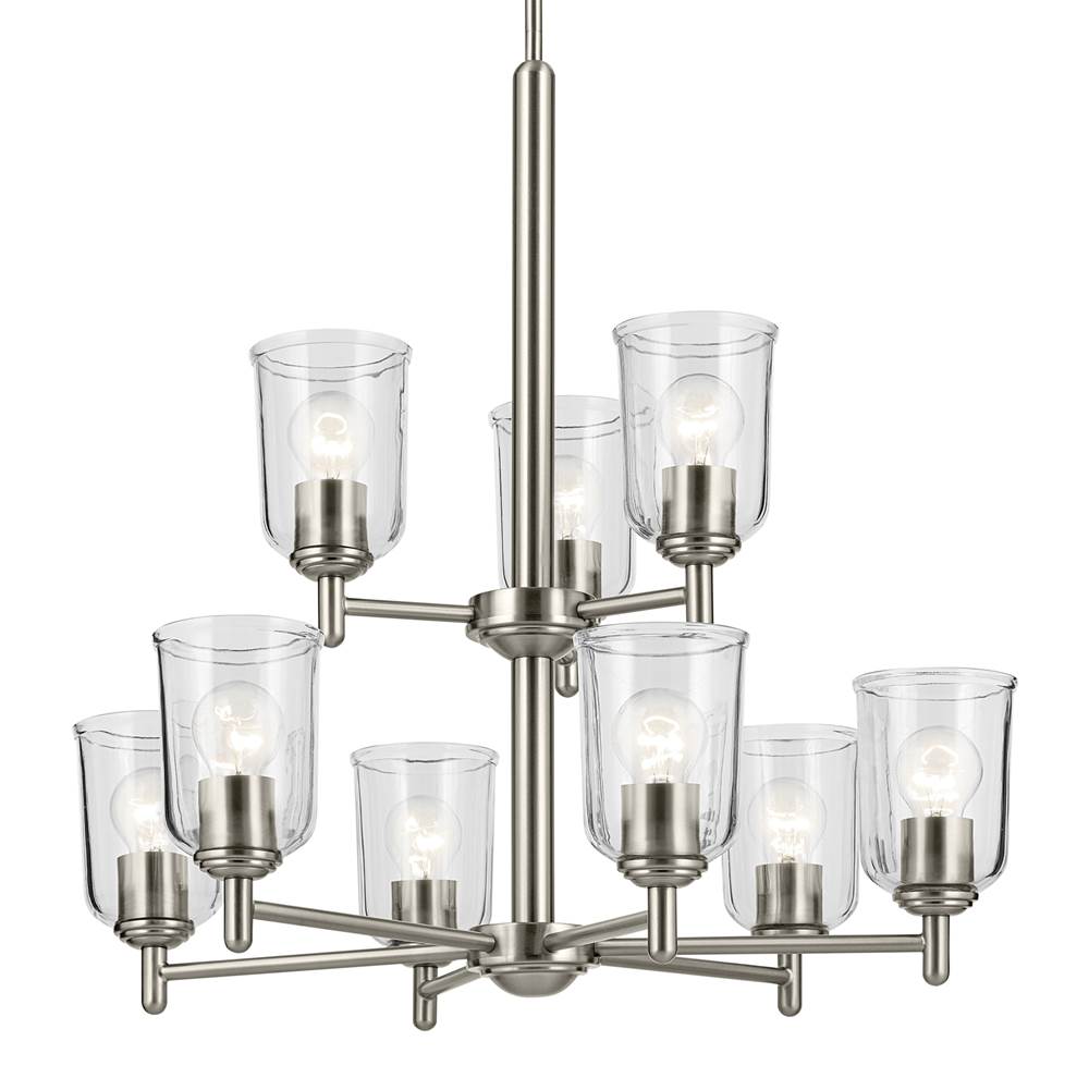 Kichler Lighting 43672NICLR Brushed Nickel Shailene 26.5'' 9-light 2-tier Chandelier With Clear Glass In Brushed Nickel Image 4