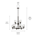 Kichler Lighting 43672OZCLR Olde Bronze Shailene 26.5'' 9-light 2-tier Chandelier With Clear Glass In Olde Bronze Image 2
