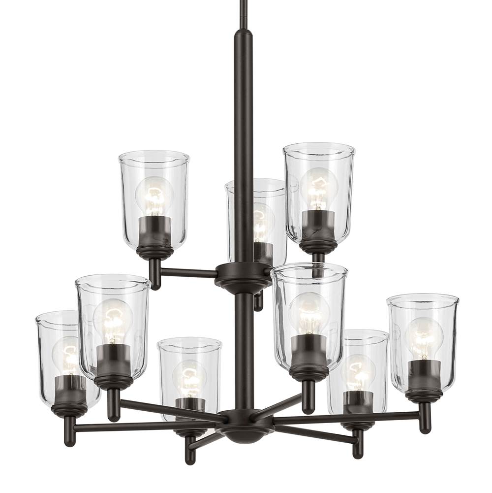 Kichler Lighting 43672OZCLR Olde Bronze Shailene 26.5'' 9-light 2-tier Chandelier With Clear Glass In Olde Bronze Image 4
