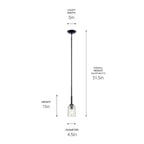 Kichler Lighting 43674BKCLR Black Shailene 11.25'' 1-light Mini Bell Pendant With Clear Glass In Black Image 2
