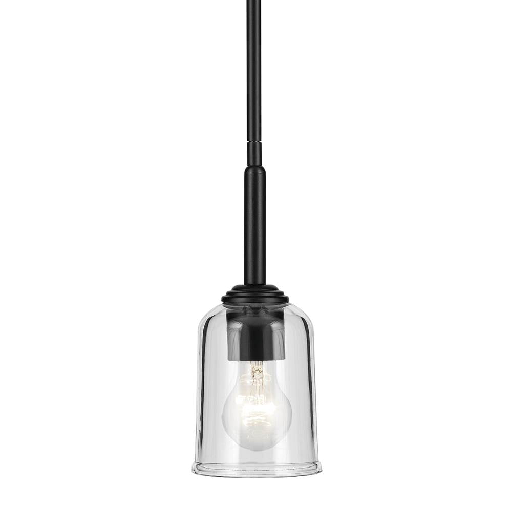 Kichler Lighting 43674BKCLR Black Shailene 11.25'' 1-light Mini Bell Pendant With Clear Glass In Black Image 3