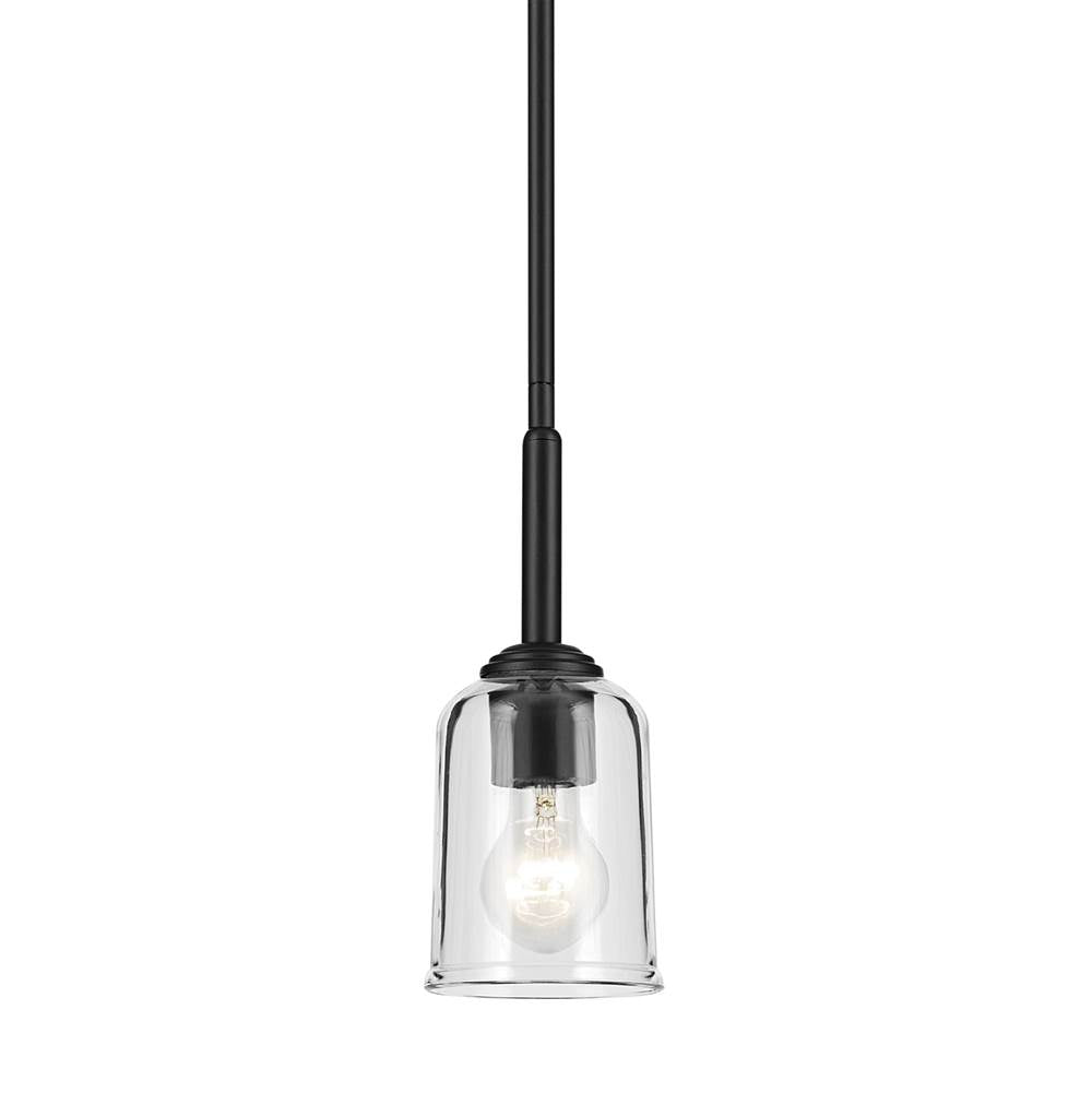 Kichler Lighting 43674BKCLR Black Shailene 11.25'' 1-light Mini Bell Pendant With Clear Glass In Black Image 4