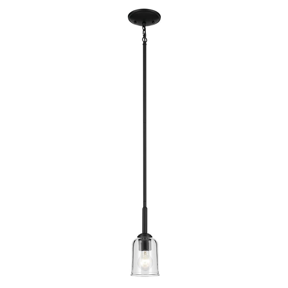 Kichler Lighting 43674BKCLR Black Shailene 11.25'' 1-light Mini Bell Pendant With Clear Glass In Black Image 1