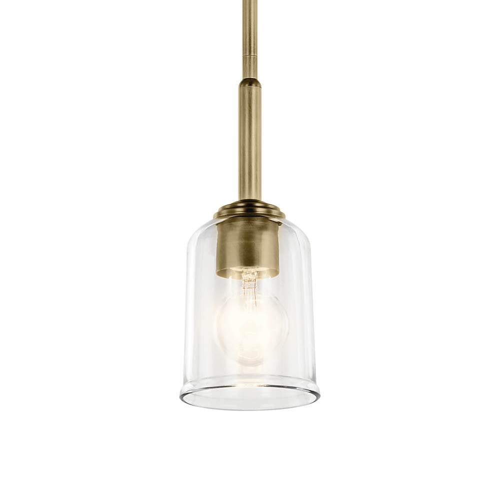 Kichler Lighting 43674NBRCLR Natural Brass Shailene 11.25'' 1-light Mini Bell Pendant With Clear Glass In Natural Brass Image 3