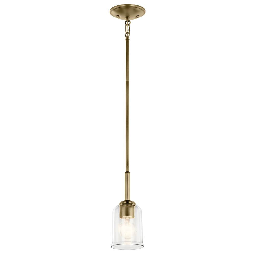 Kichler Lighting 43674NBRCLR Natural Brass Shailene 11.25'' 1-light Mini Bell Pendant With Clear Glass In Natural Brass Image 5