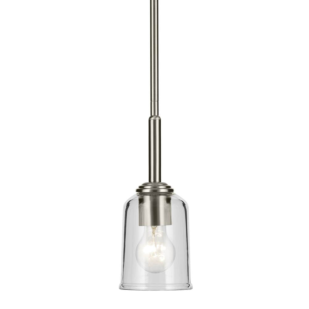 Kichler Lighting 43674NICLR Brushed Nickel Shailene 11.25'' 1-light Mini Bell Pendant With Clear Glass In Brushed Nickel Image 3