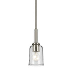 Kichler Lighting 43674NICLR Brushed Nickel Shailene 11.25'' 1-light Mini Bell Pendant With Clear Glass In Brushed Nickel Image 4