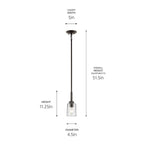 Kichler Lighting 43674OZCLR Olde Bronze Shailene 11.25'' 1-light Mini Bell Pendant With Clear Glass In Olde Bronze Image 2