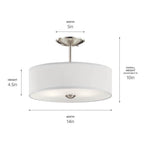 Kichler Lighting 43675NI Brushed Nickel Semi Flush 3lt Image 3
