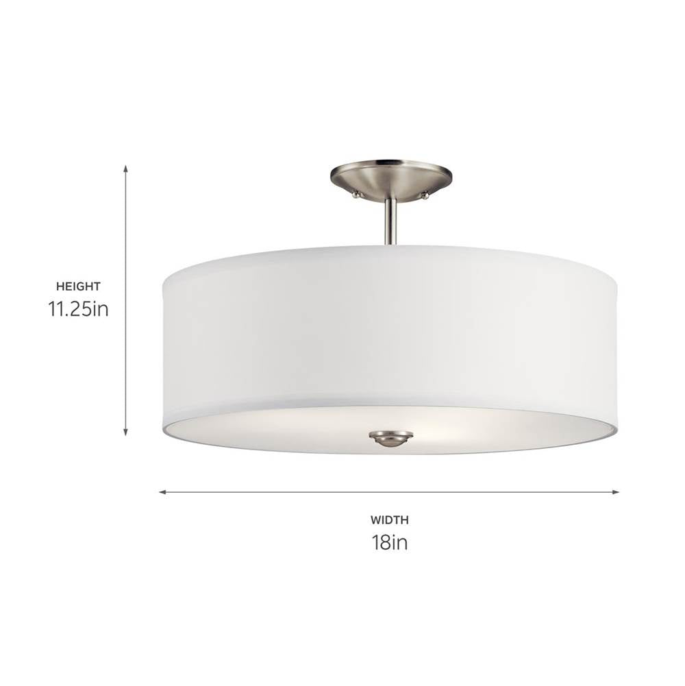 Kichler Lighting 43692NI Brushed Nickel Semi Flush 3lt Image 4