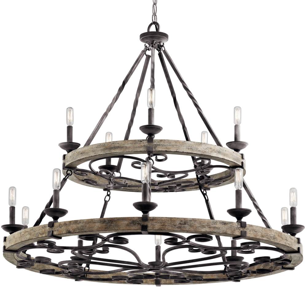 Kichler Lighting 43826WZC Weathered Zinc Chandelier 15lt Image 7
