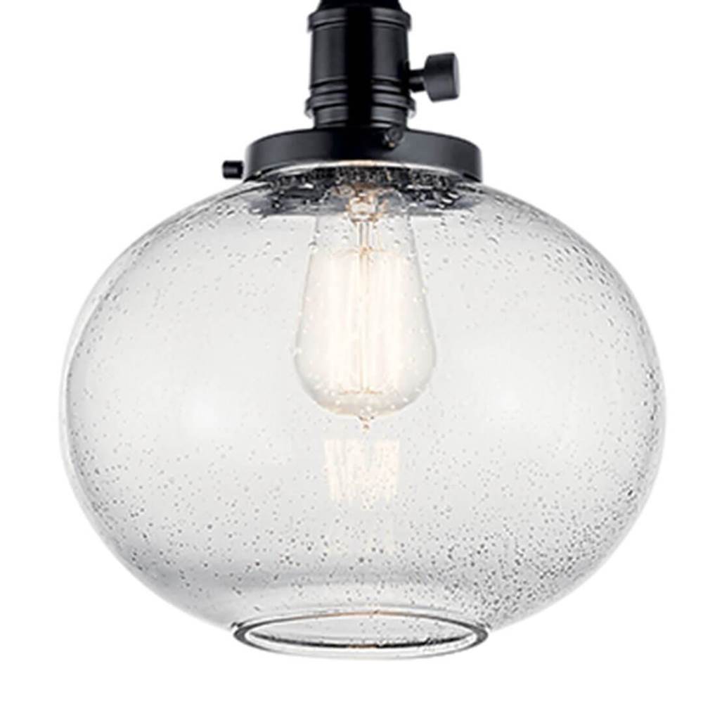 Kichler Lighting Avery 11.25 Inch 1 Light Mini Pendant With Clear Seeded Glass In Black