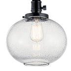 Kichler Lighting Avery 11.25 Inch 1 Light Mini Pendant With Clear Seeded Glass In Black