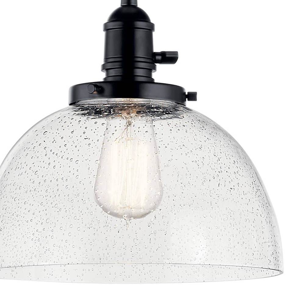 Kichler Lighting Avery 9.5 Inch 1 Light Goblet Mini Pendant With Clear Seeded Glass In Black