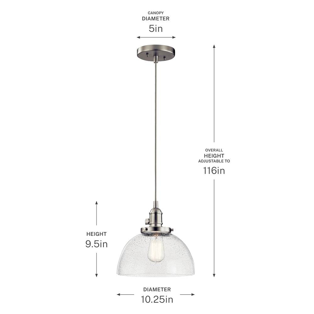 Kichler Lighting 43853NI Brushed Nickel Mini Pendant 1lt Image 3