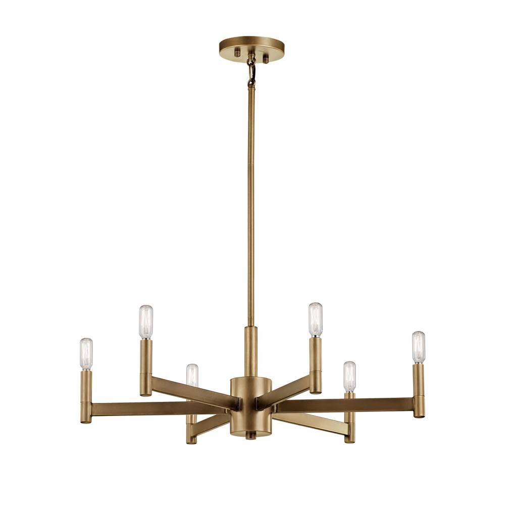 Kichler Lighting 43859NBR Natural Brass Chandelier 6lt Image 2
