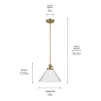 Kichler Lighting Avery 11.75'' 1-light Cone Pendant With Clear Seeded Glass In Black