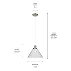 Kichler Lighting Avery 11.75'' 1-light Cone Pendant With Clear Seeded Glass In Black